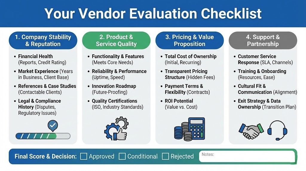 Your Vendor Evaluation Checklist